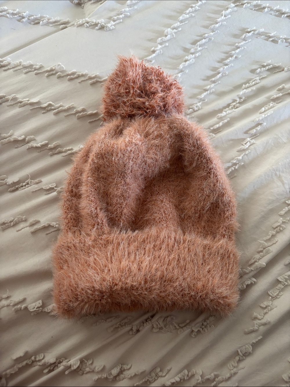 Cozy Fuzzy Pom Beanie for Kids - Blush Pink